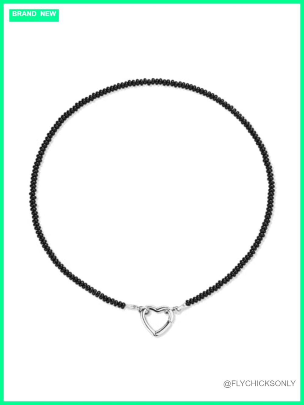 Stainless Steel Heart Ring Holder Beaded Necklace